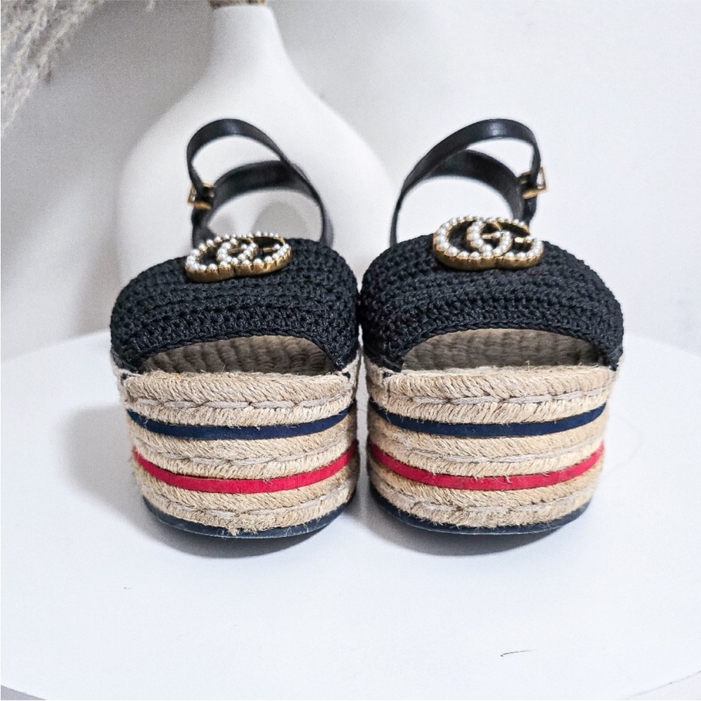 Gucci GG crochet espadrille platform sandals - Picture 6 of 11